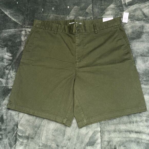 Old Navy Other - Old Navy Slim Built-In Flex Rotation Chino Shorts Men’s 38 Olive Green 8" Inseam